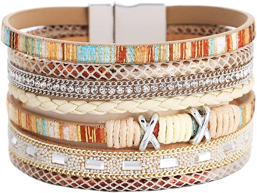 Leather Multilayer Bracelet Ladies Bracelet Women Closure
