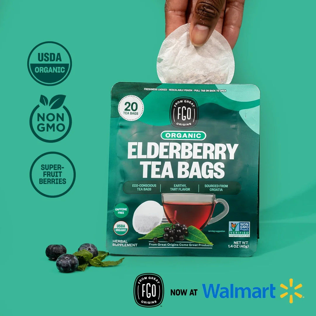 Elderberry Tea, Organic, Eco-Conscious Tea Bags (20 Count)