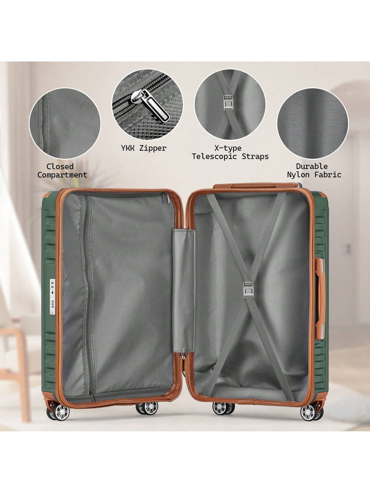 Joyway Melalenia Luggage Sets 7 Piece Suitcase Set, Hard Shell Carry on Luggage Travel Suitcases with Spinner Wheels and TSA Lock, Lightweight Luggage Set for Women School Cruise Essentials for Dorm Room Dorm Essentials for College for Schoolsuit Case Durable