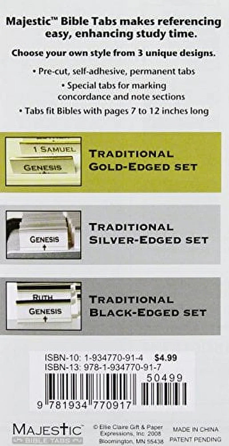 Majestic Traditional Silver-Edged Bible Tabs (Other)