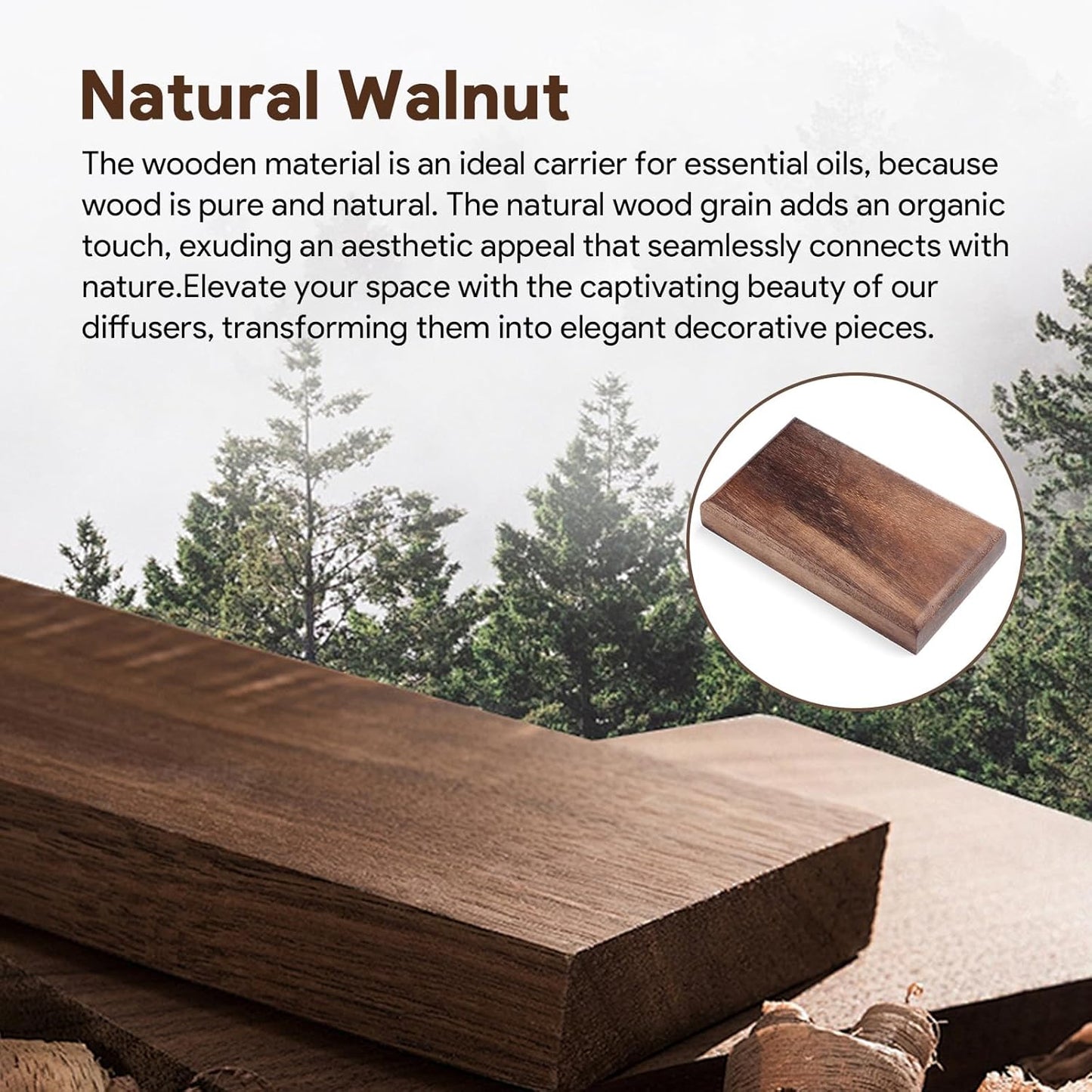 Air Freshener Small Wooden Diffuser Wood Block Aromatherapy Refill New Car Smell Set Car Odor Eliminator