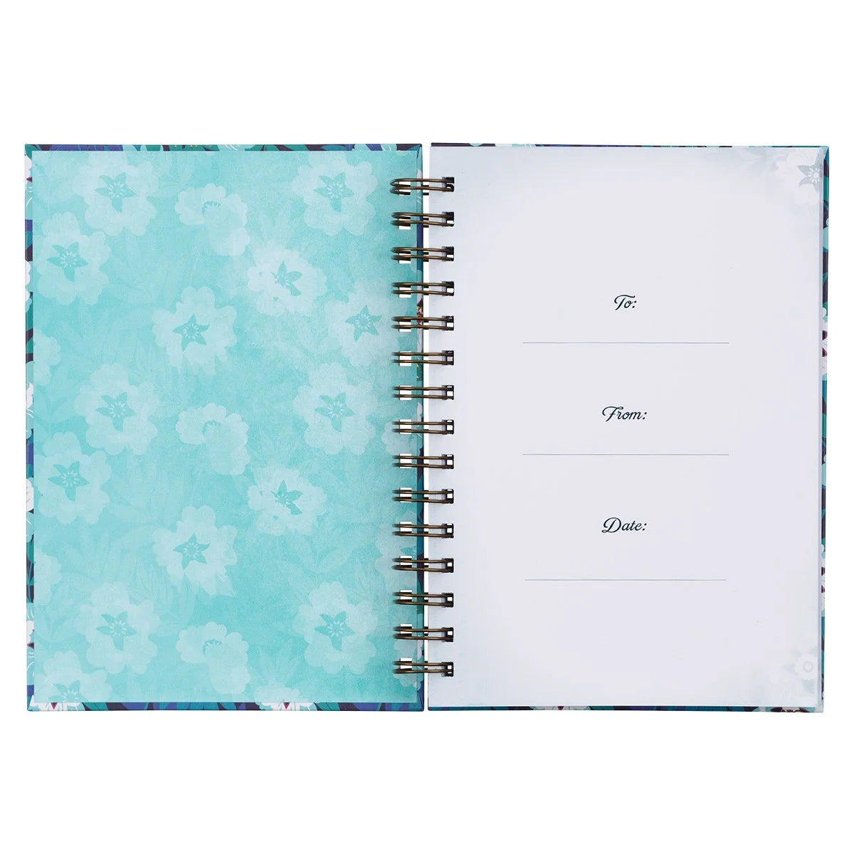 Journal W/Scripture in All Things Romans 8:28 Bible Verse Blue Floral 192 Ruled Pages, Large Hardcov, (Hardcover)