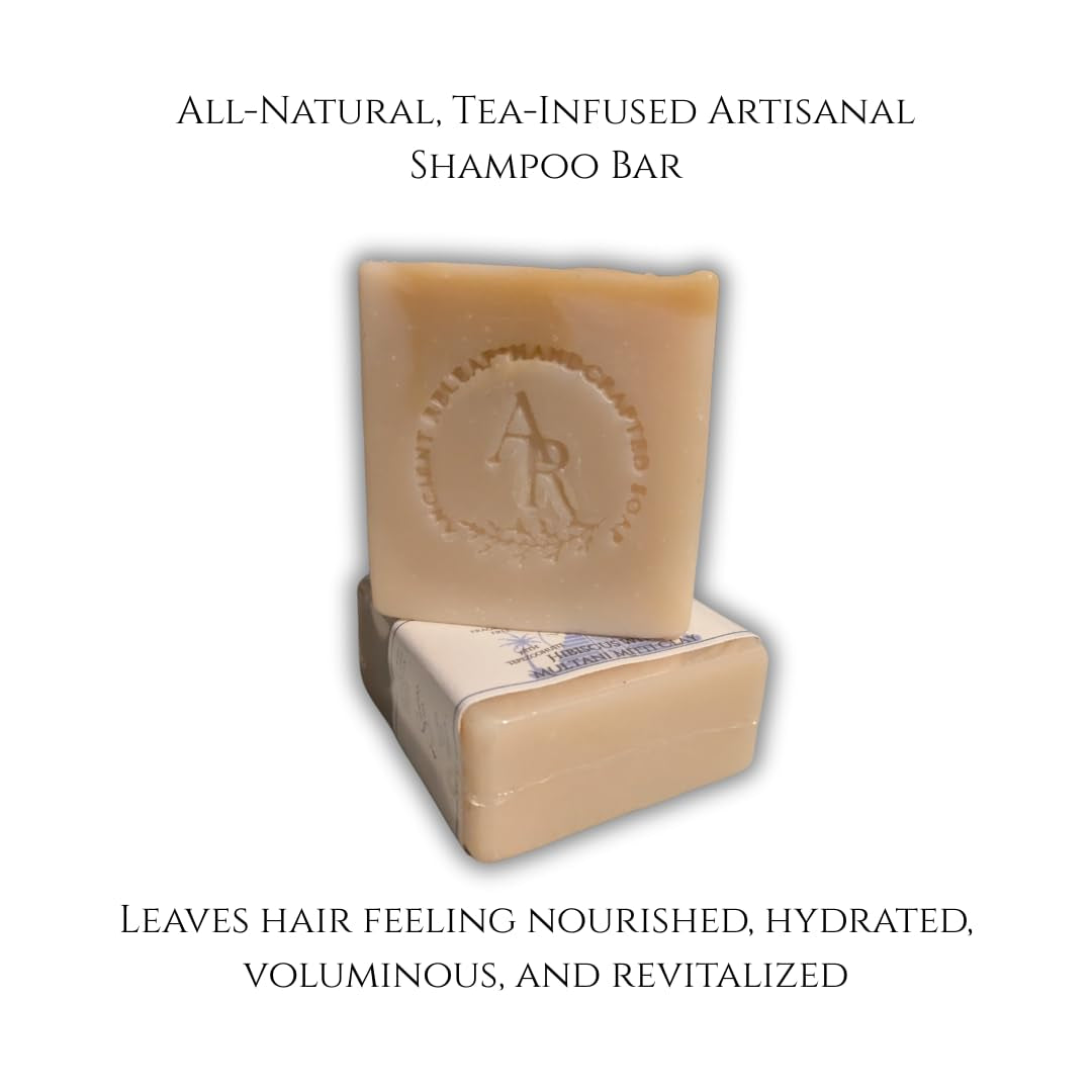 Hibiscus Tea Shampoo Bar, with Multani Mitti, Tepezcohuite and Tallow, Fragrance-Free, Balancing, Nourishing, Strengthening. 5 Oz Shampoo Bar