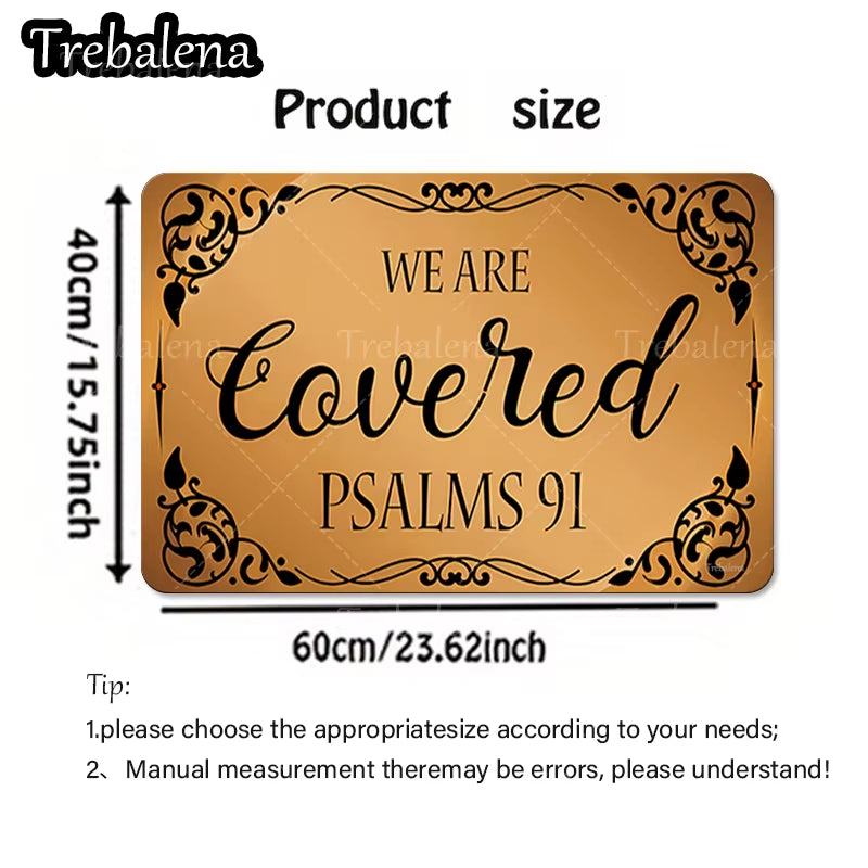 1Pc Welcome Door Mat Covered Psalms 91 Scripture Welcome Mat Elegant Home Decor