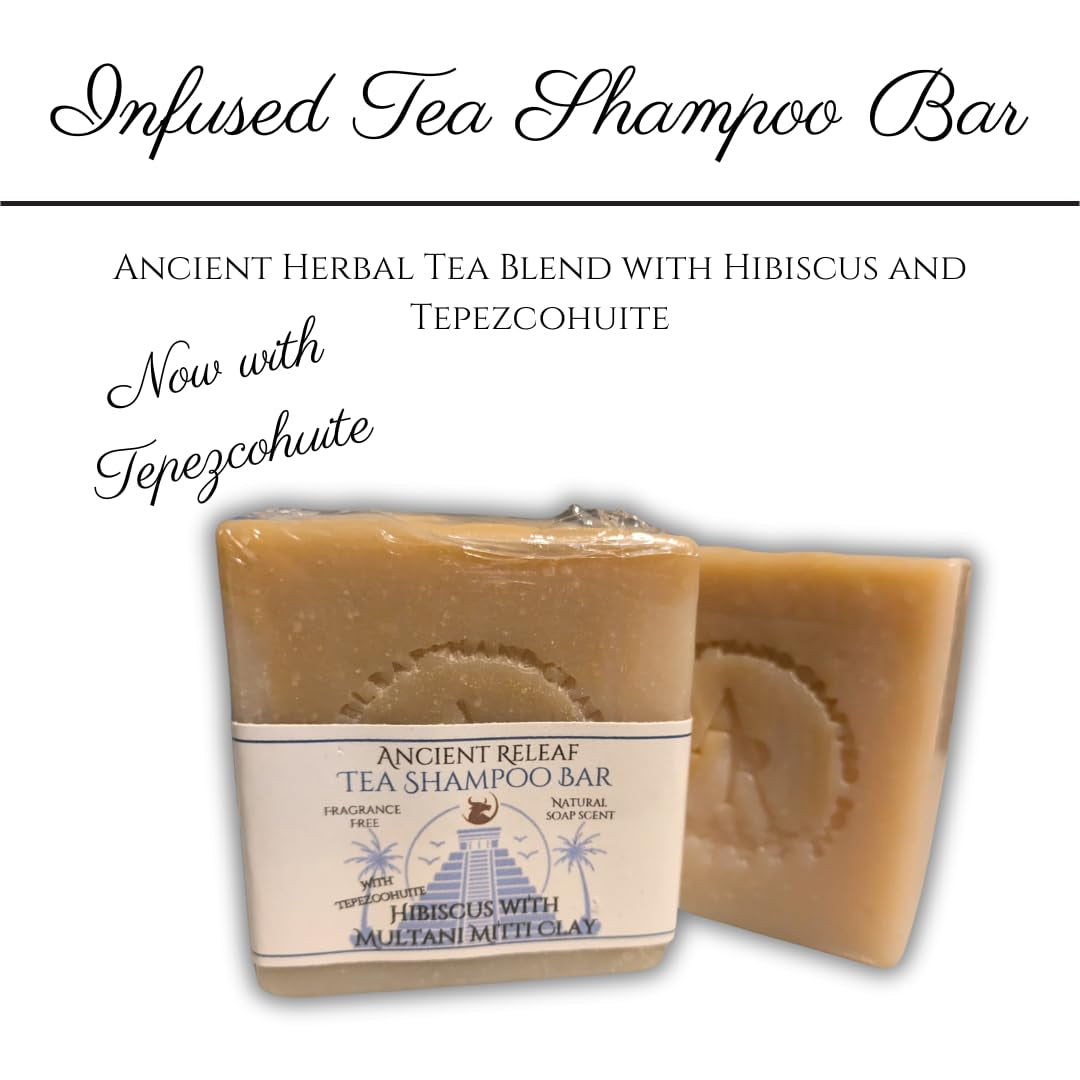 Hibiscus Tea Shampoo Bar, with Multani Mitti, Tepezcohuite and Tallow, Fragrance-Free, Balancing, Nourishing, Strengthening. 5 Oz Shampoo Bar