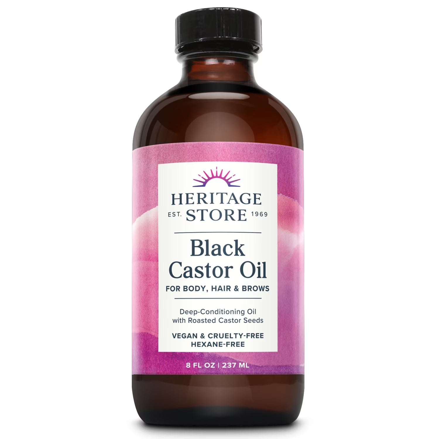 Black Castor Oil Nourishing Hair Treatment - Deep Hydration for Hair Care, Skin Care, Lashes and Brows - Great for Locs and Natural Hair, Traditionally Roasted, Vegan, Hexane Free, 8Oz