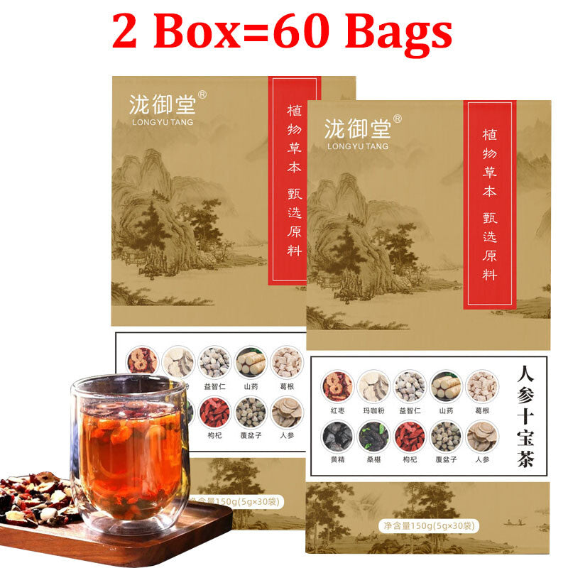 5Box Kidney Tea Formula Ginseng Six Treasure Tea, Kidney Tea Chinese Herbal Tea