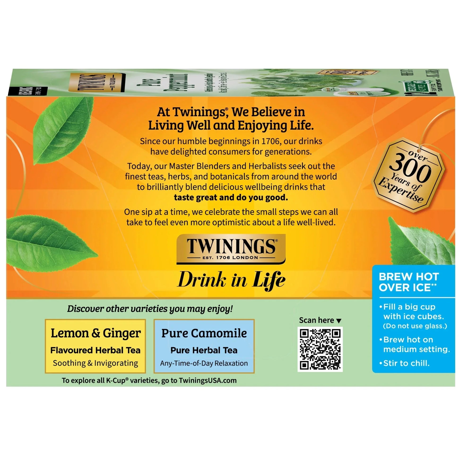 (2 Pack)  Pure Peppermint Herbal Tea K-Cup Pods for Keurig, 12 Count, Caffeine-Free