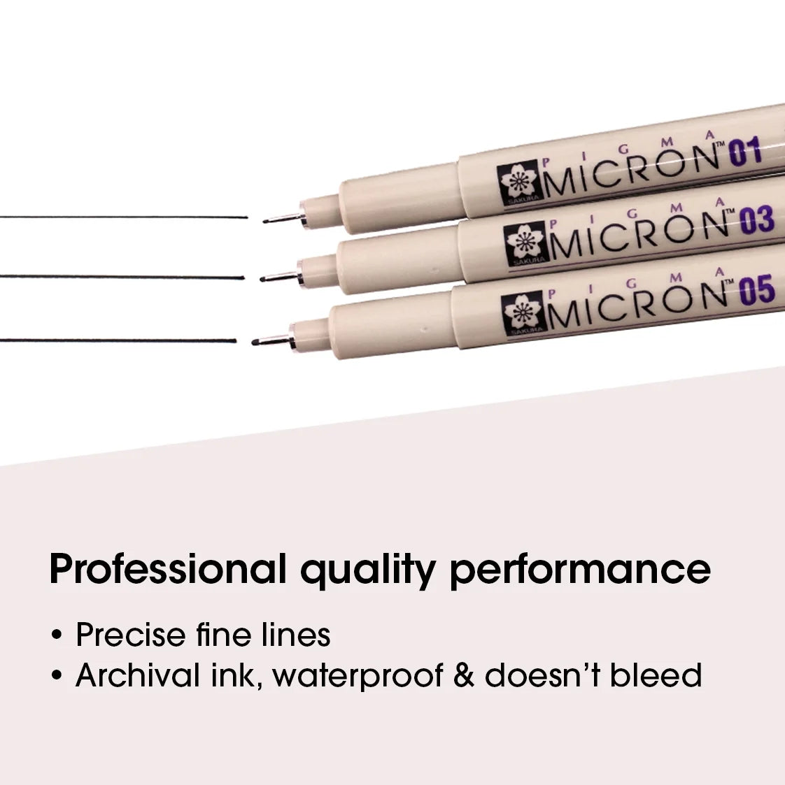 Pigma Micron Pens – 3 Count, Archival Ink, Fine Point (.25, .35, .45Mm)