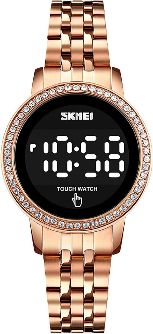 Top Brand Electronic Luxury Womens Watch LED Touch Screen Ladies Digital Watches Business Watch for Women Quart Waterproof Elegant Female Wristwatch