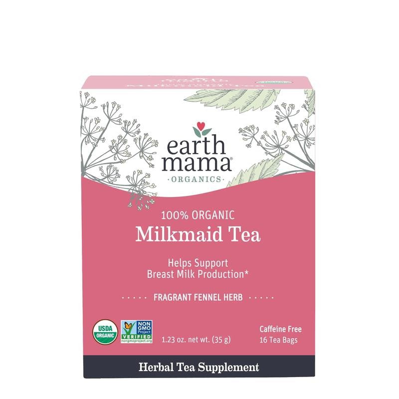 Organic Milkmaid Tea, Lactation Tea for Moms, Herbal Tea without Caffeine, 16 Ba