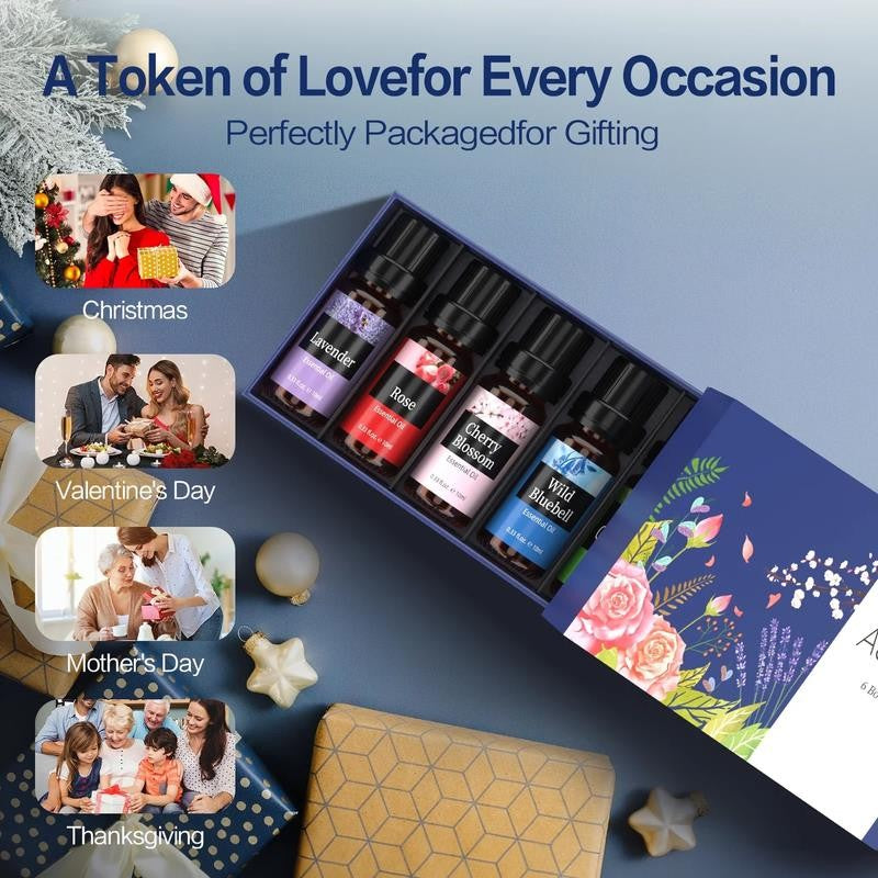 100% Pure Essential Oils - Rose, Lavender, Gardenia Variety of Natural Scents Gi