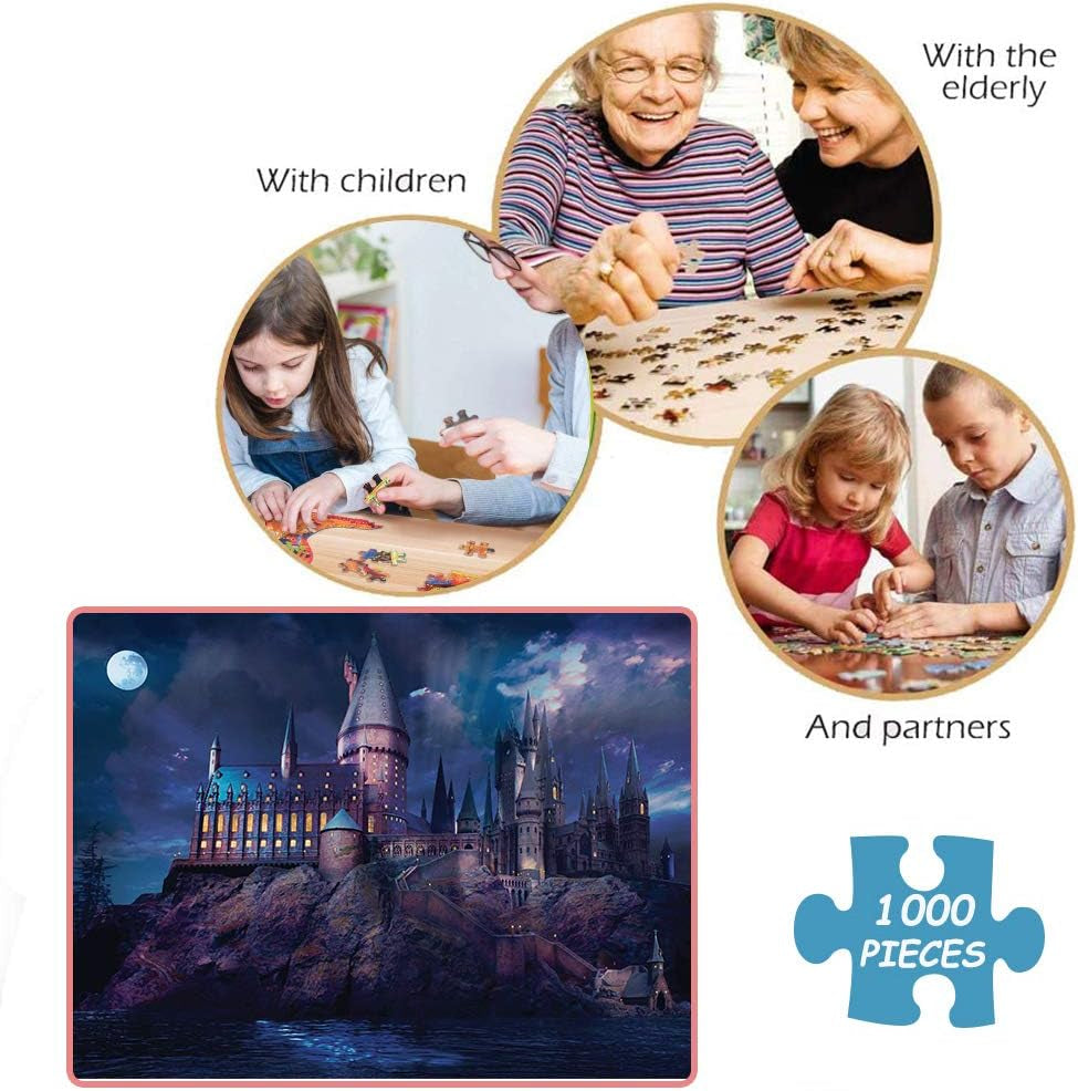 Jigsaw Puzzles for Adults 1000 Pieces Kids Boys Girls,Magic Academy,Intellective Educational Decompression Gift Fun Interesting Family Parent Child Cooperative Game
