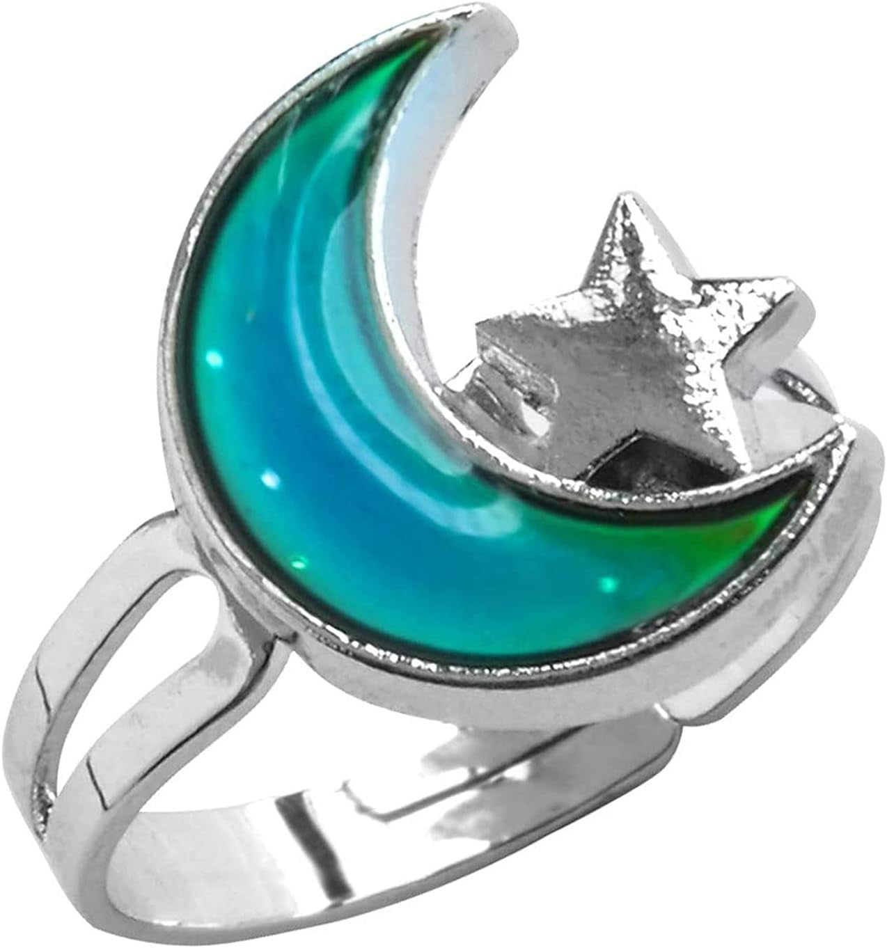 2 Pcs Mood Rings Turtle and Star Moon Adjusable Size Color Changing Ring for Kid