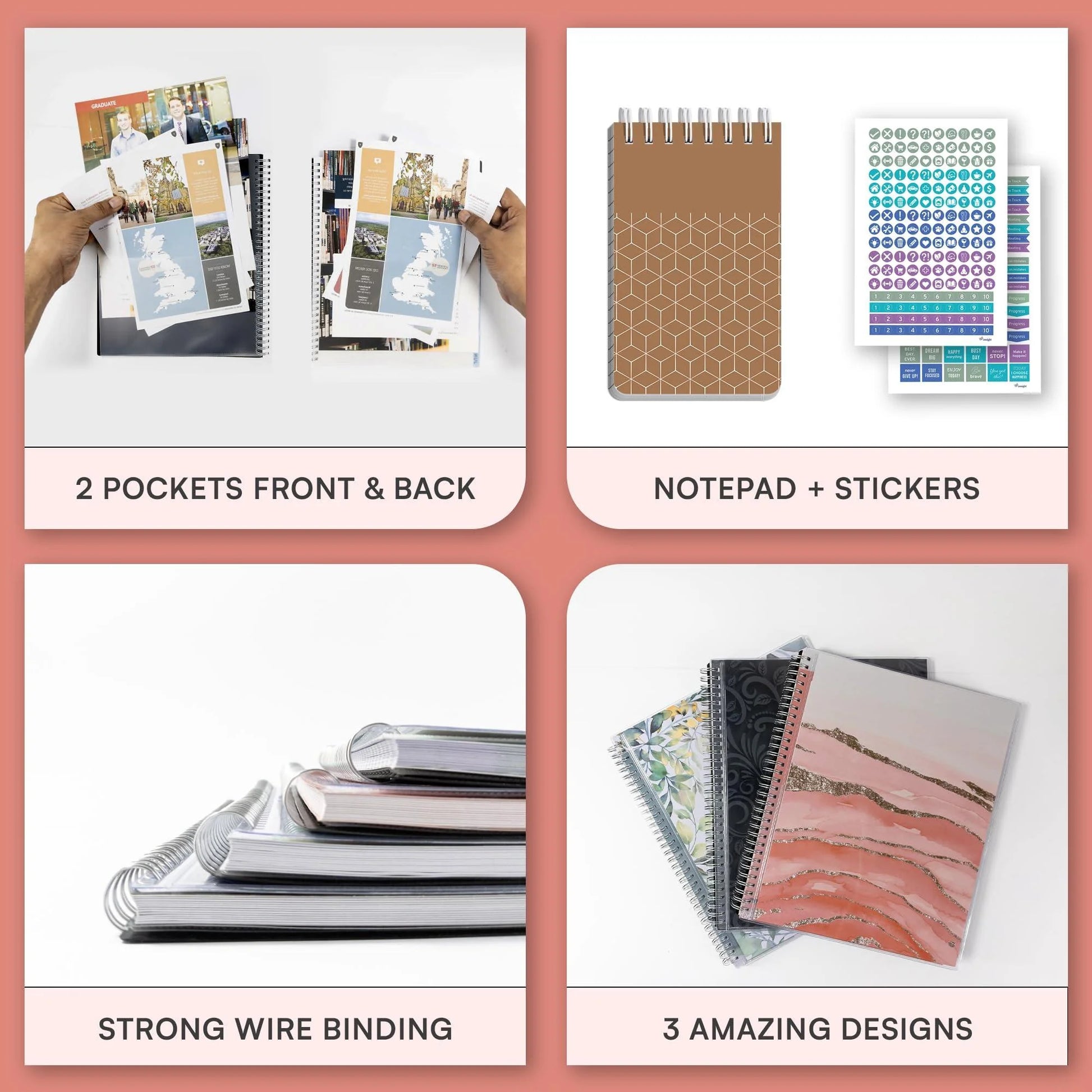 Aesthetic Planner Academic Year July 2024 June 2025 8.5X11 Inch Marble Pink