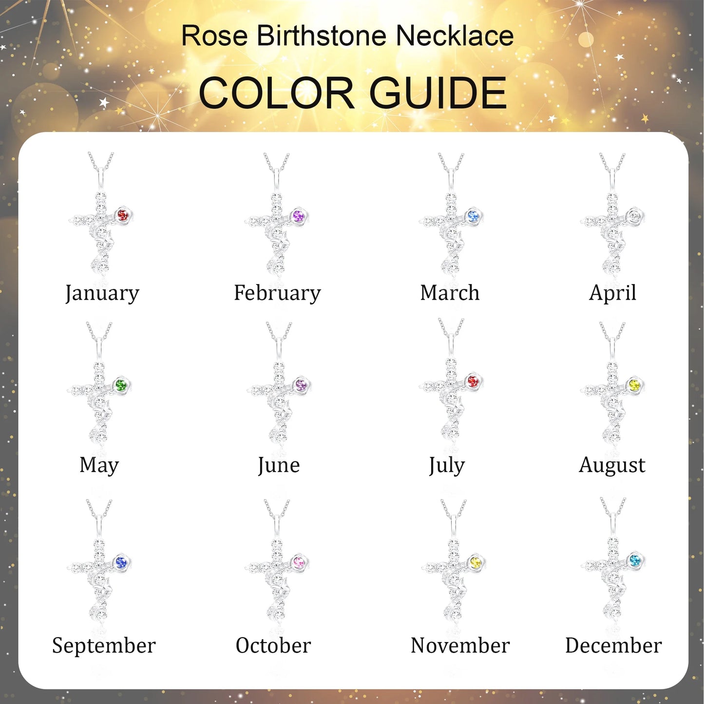 18K White Gold Plated Rose Cross Necklaces for Women Girls S925 Sterling Silver April Birthstone Pendant with Crystal Birthday Valentines Day Jewelry Gifts Teen Her Adults Kids Ideas Age