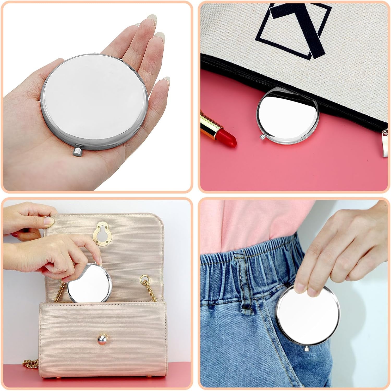 Christian Gifts Inspirational Compact Makeup Mirror Bible Verse Gifts Birthday Gifts Compact Mirror Baptism Gift for Girl Goddaughter Christian Encouragement Gifts Religious Gift Travel Makeup Mirror