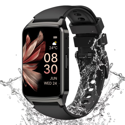 Fitness Tracker Smart Watch for Women Men Make/Answer Calls with Fitness and Wellness Tracking 100+ Sports Modes Step Calorie Counter IP68 Waterproof Fits for Android and Iphone, Black