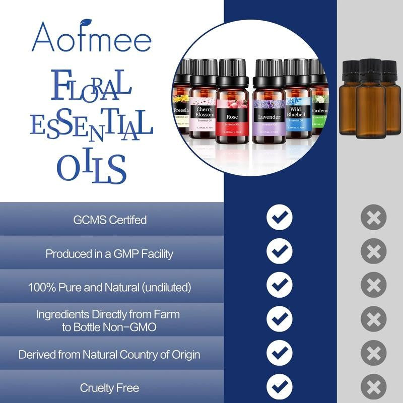 100% Pure Essential Oils - Rose, Lavender, Gardenia Variety of Natural Scents Gi