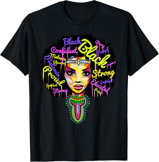 Juneteenth Shirts Women African Queen Proud Black History T-Shirt