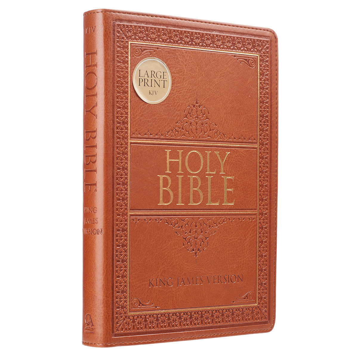 The Holy Bible King James Version LARGE PRINT Thumb Indexed Edition / TAN