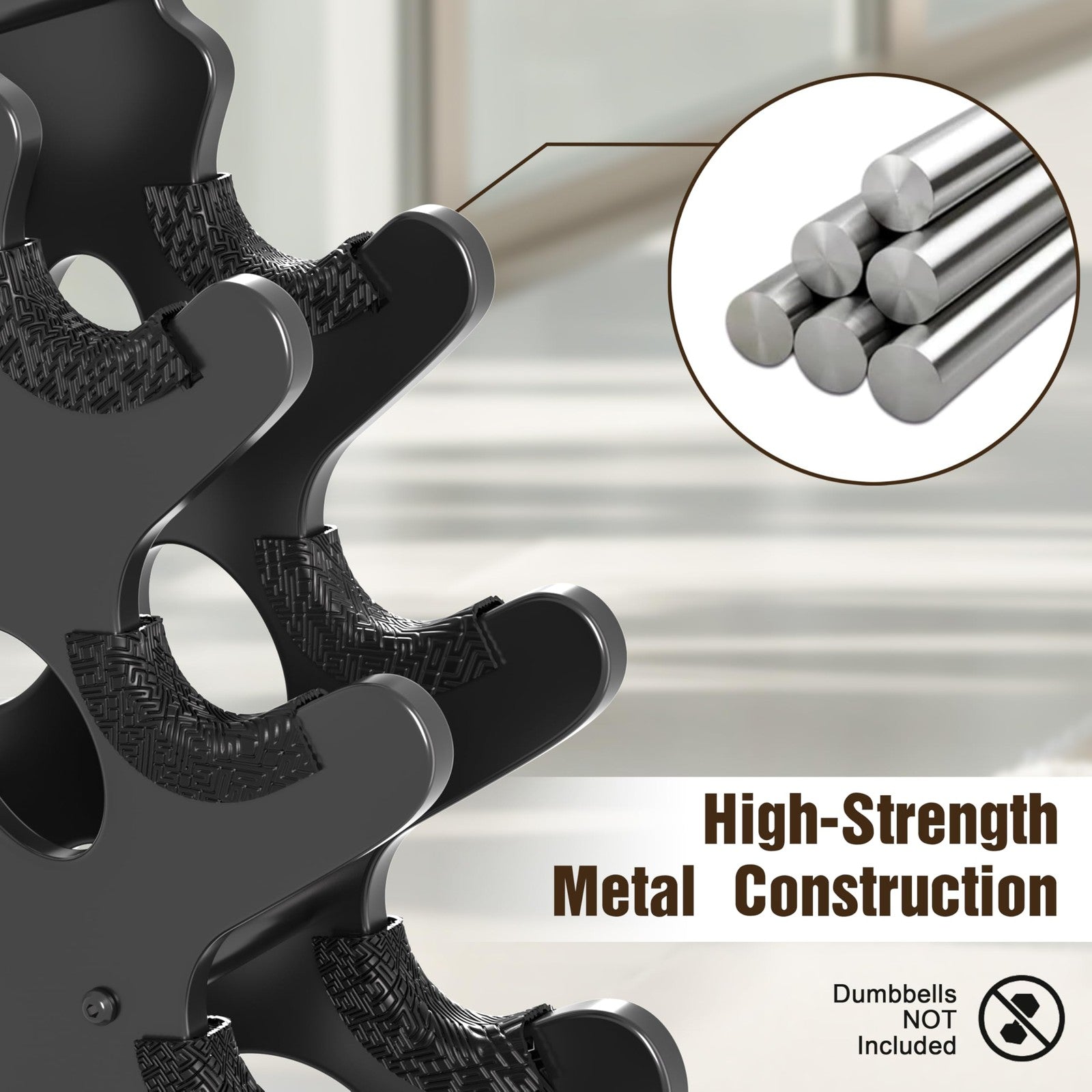 Dumbbell Rack 4-Tier Weight Stand Home Gym Dumbbell Storage Weight Tree Holde...