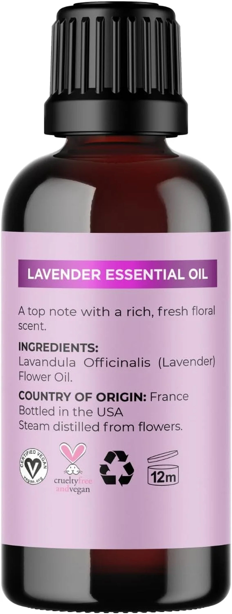 Pure Lavender Essential Oil - Premium Lavender Essential Oil for Hair Skin and Nails - Aromatherapy Lavender Oil for Diffusers Humidifiers and Linens plus Natural Bath Oil for Home Spa Self Care