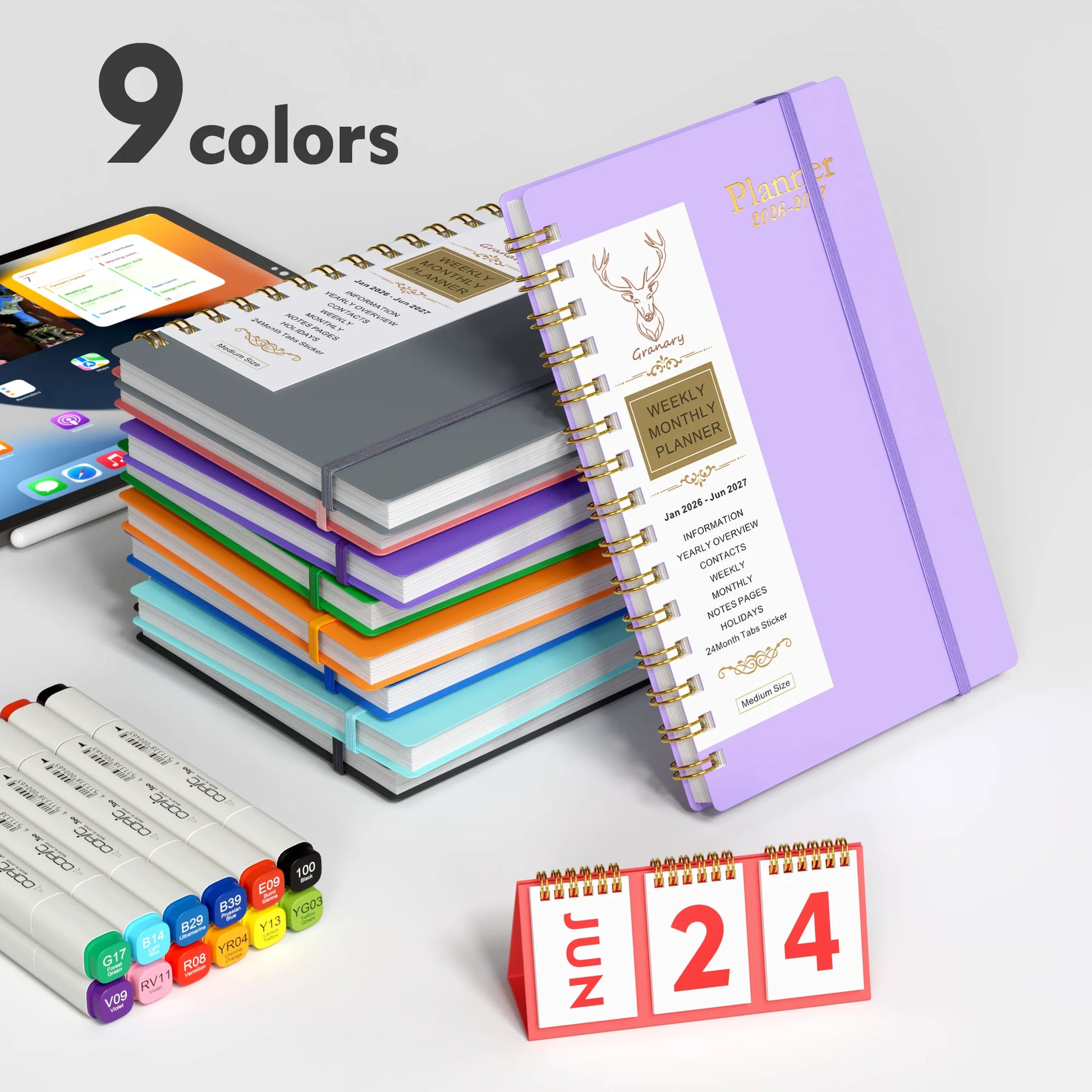 2026-2027 Planner - Academic Weekly & Monthly Planner 2026-2027 with Monthly Tabs, 5.6" X 8.2", Jan. 2026 - Jun. 2027, Flexible Cover, Wirebound Month Label