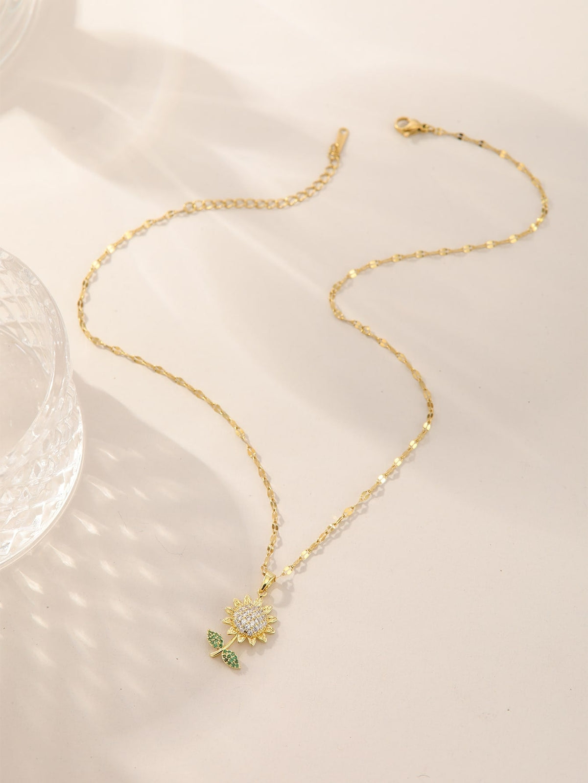 Rhinestone Decor Sunflower Pendant Necklace for Women Jewelry for Women Necklace