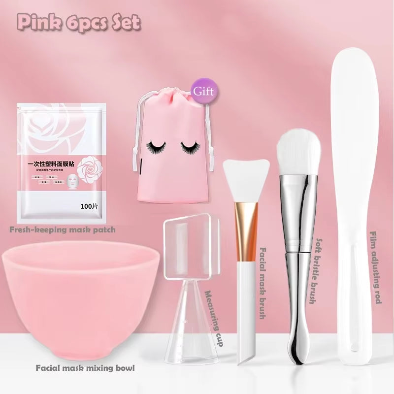 Face Skin Care Tool Set Silicone Facial Mask Brushes Beauty Salon Bowl Spoon Mask Mud Film Brush Skin Care DIY Beauty Tools