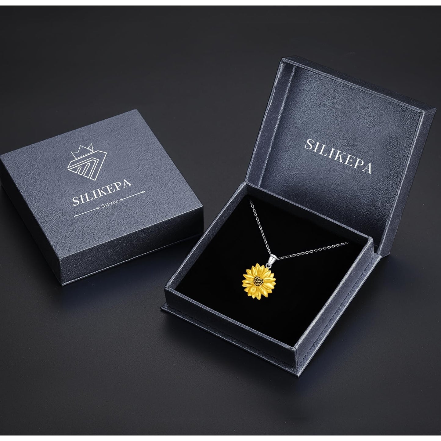 Sunflower Necklace for Women 925 Sterling Silver Sunflower Pendant Necklace Y...