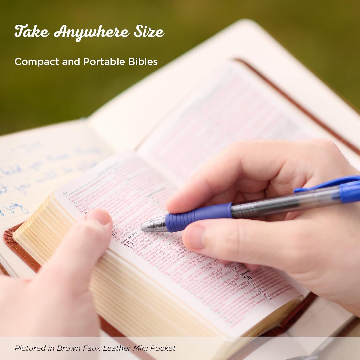 KJV Holy Bible, Mini Pocket Size, Faux Leather Red Letter Edition - Ribbon Marke