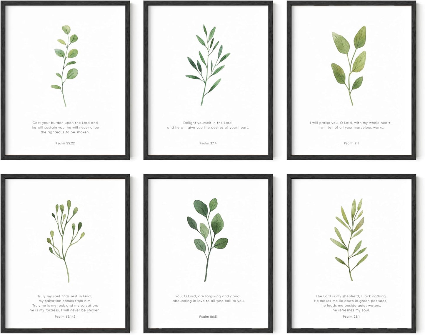 Bible Verses Wall Decor – Set of 6 Christian Scripture Art Prints, Inspirational Bible Verse Posters, Biblical Wall Decor, Scripture Wall Art (Unframed, 8"X10")