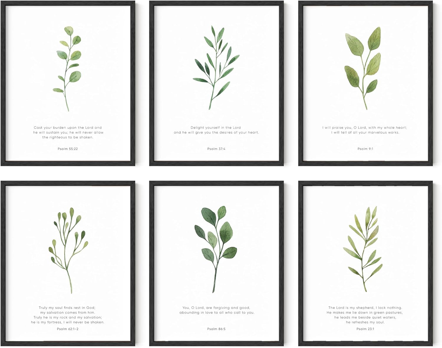 Bible Verses Wall Decor – Set of 6 Christian Scripture Art Prints, Inspirational Bible Verse Posters, Biblical Wall Decor, Scripture Wall Art (Unframed, 8"X10")