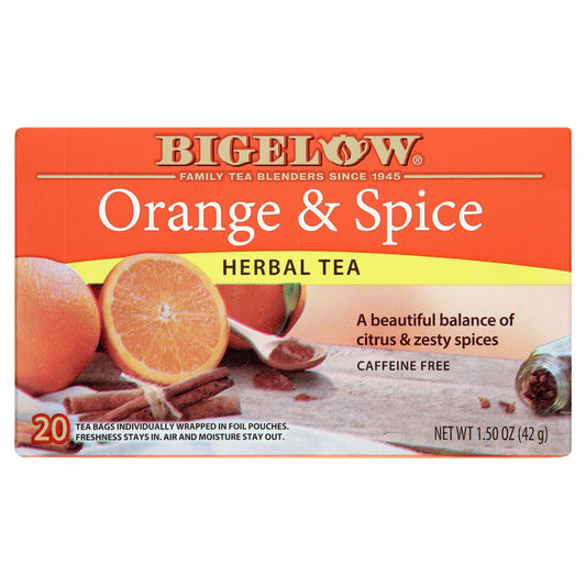 Bigelow Orange & Spice, Herbal Tea, Tea Bags, 20 Ct