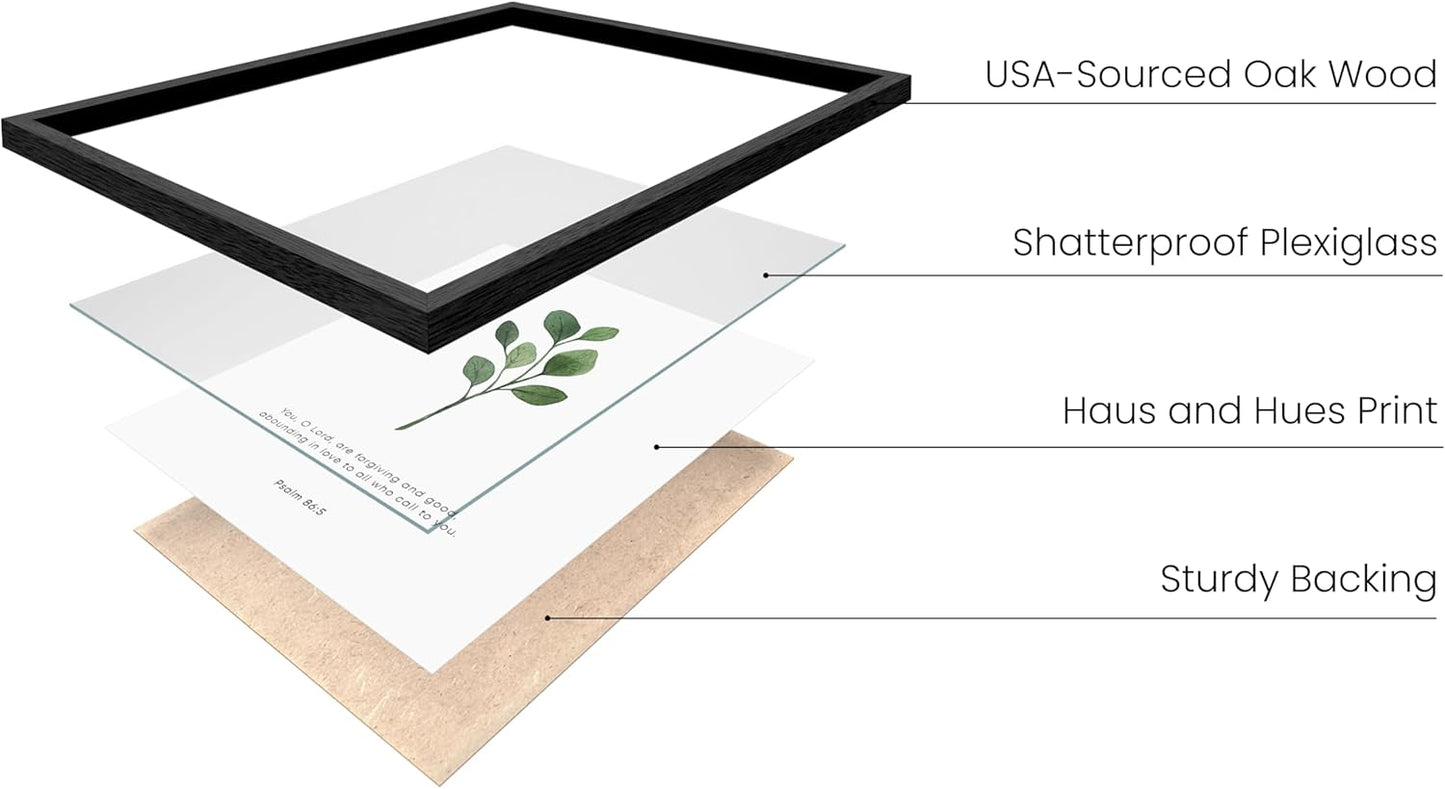 Bible Verses Wall Decor – Set of 6 Christian Scripture Art Prints, Bible Verse Wall Decor, Inspirational Christian Wall Art, Religious Posters (Black Frame, 8X10)