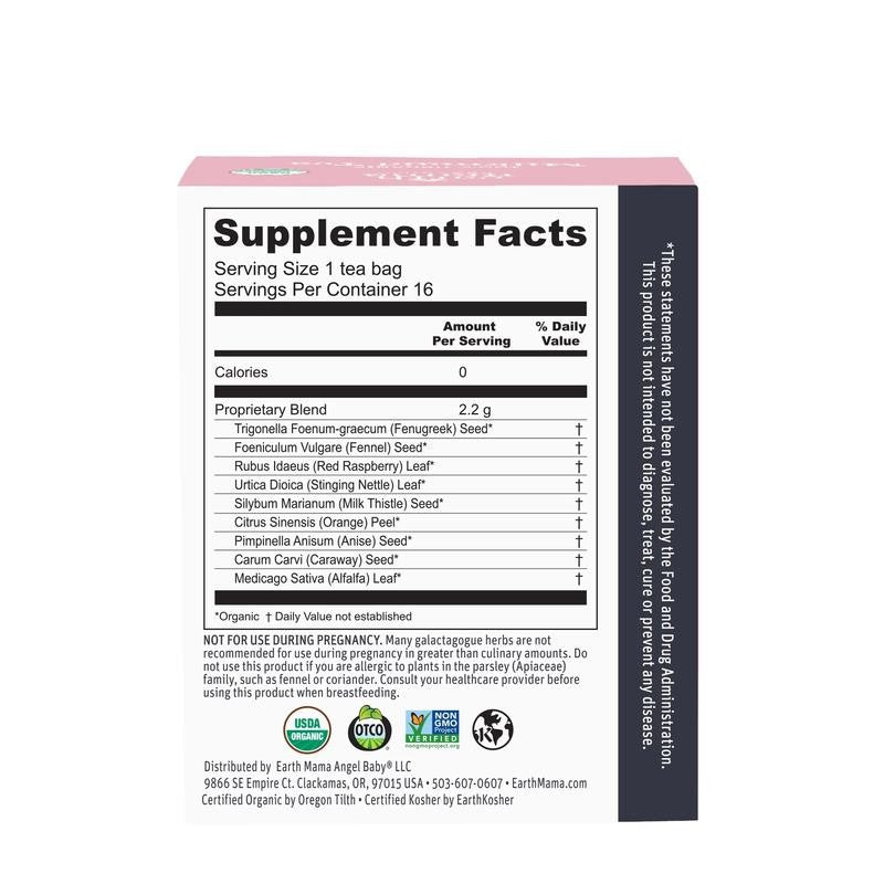 Organic Milkmaid Tea, Lactation Tea for Moms, Herbal Tea without Caffeine, 16 Ba