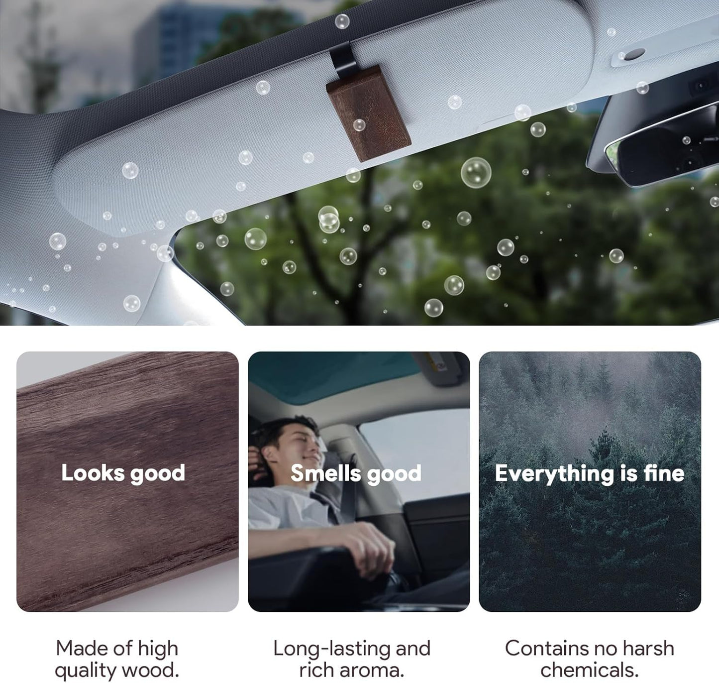 Air Freshener Small Wooden Diffuser Wood Block Aromatherapy Refill New Car Smell Set Car Odor Eliminator