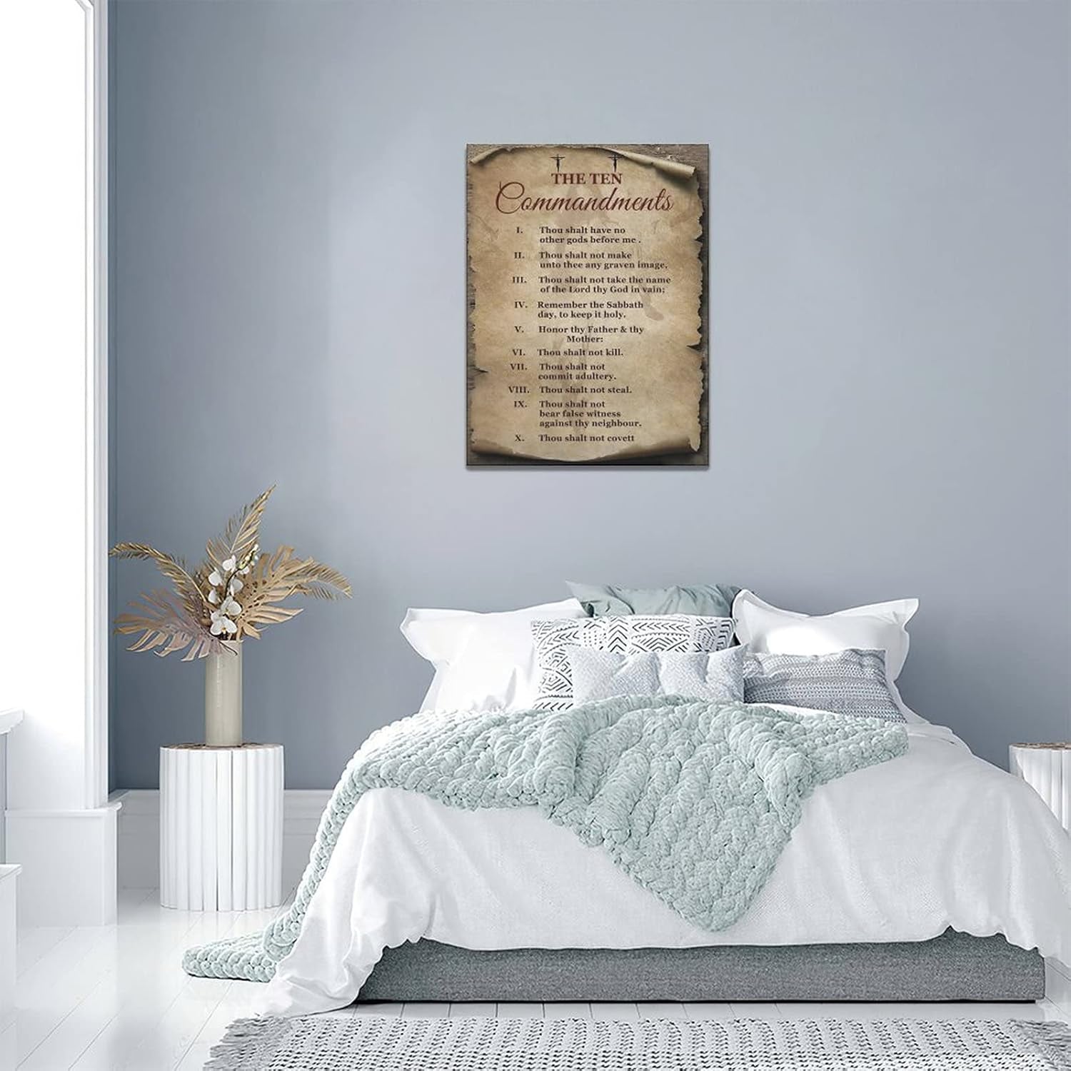 The Ten Commandments Wall Art 10 Commandments Bible Verse Christian Scripture Pi