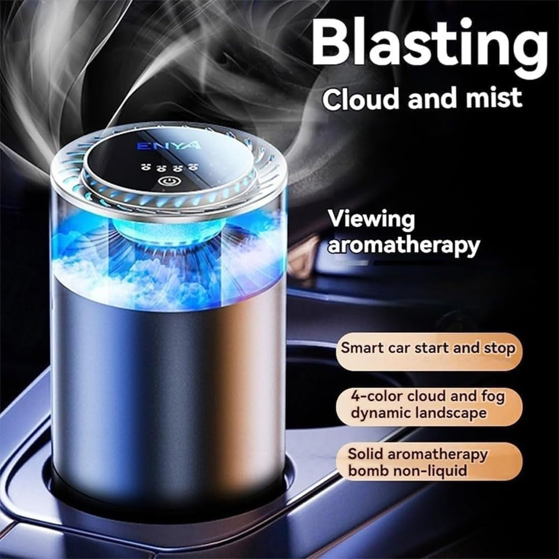 Spray Car Viewing Aromatherapy Diffuser, 2025 New Smart Car Air Freshener, 3 Mist Level, Rechargeable Auto On/Off Intelligent Car Diffuser for Home Room Cars Office (Holiday Sea Breeze)