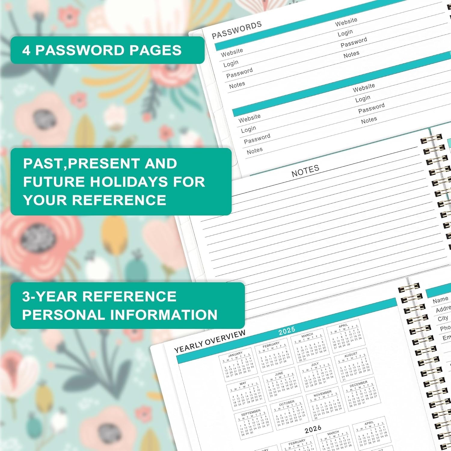 Monthly Planner July 2025–Dec 2026, 8.5X11, 18-Month Tabs & Pocket