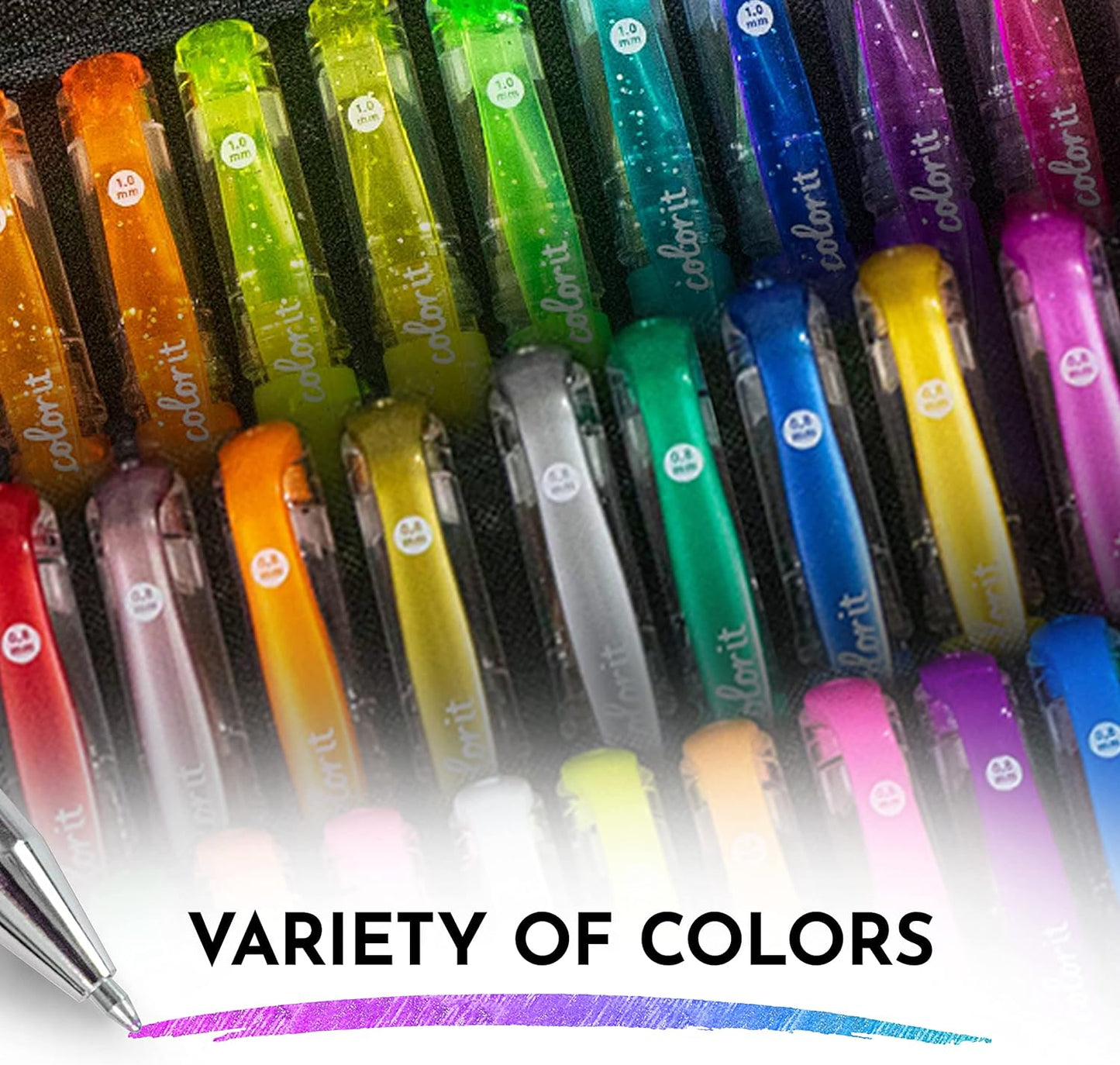 Colorit Glitter Gel Pens for Adult Coloring – 96 Pack with 48 Premium Glitter Ge