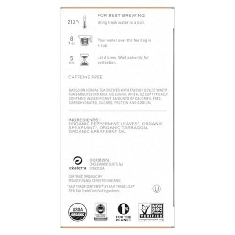 Tazo Refresh Mint Herbal Tea Bags Caffeine Free Peppermint Spearmint 96 Count