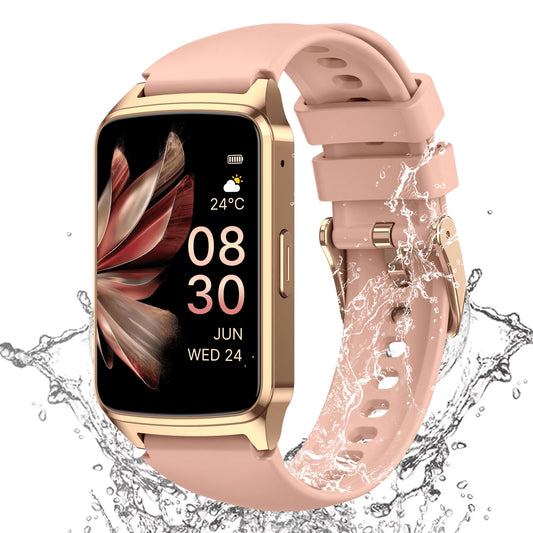 Fitness Tracker Smart Watch for Women Men Make/Answer Calls with Fitness and Wellness Tracking 100+ Sports Modes Step Calorie Counter IP68 Waterproof Fits for Android and Iphone, Pink