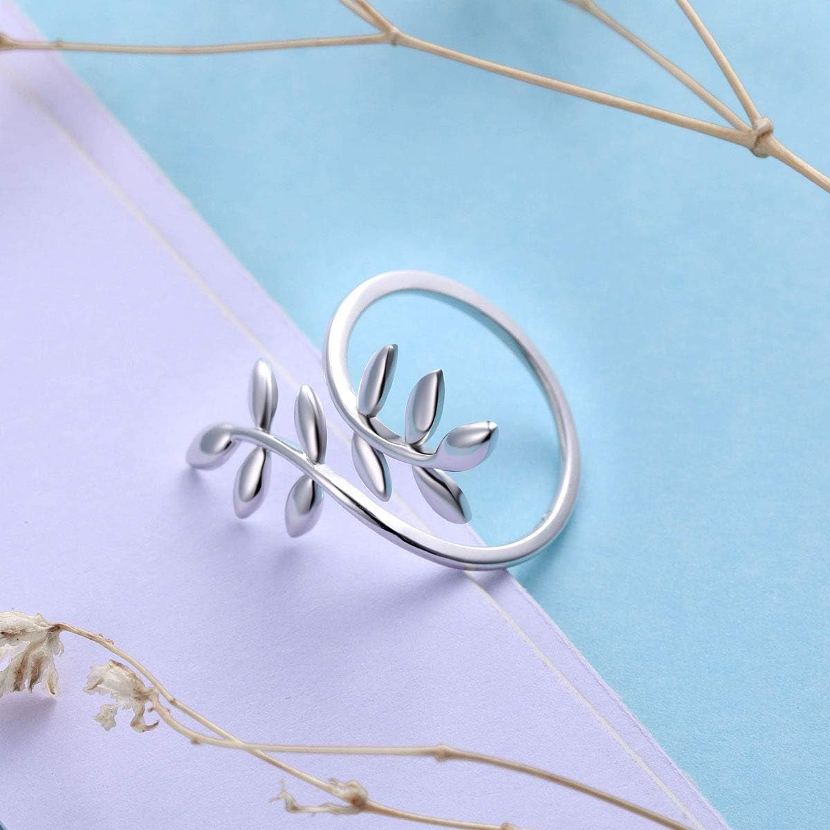S925 Sterling Silver Adjustable Wrap Open Ring for Women