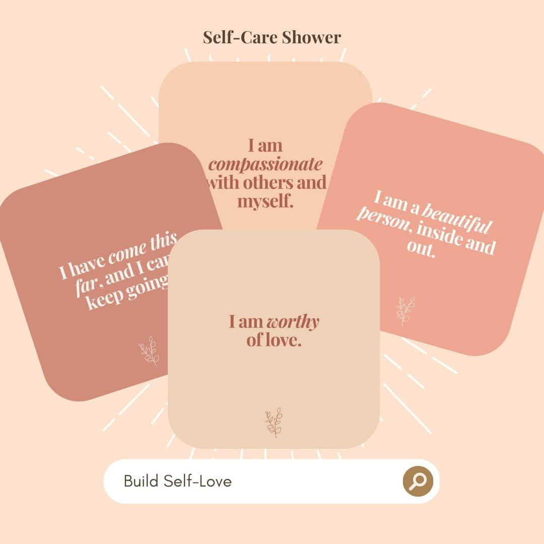 Affirmation Cards for Shower Self-Love [Waterproof] by Positive Manifest for Women Meditation Cards and Daily Motivational Self-Empowering Quotes Girl Boss 14 Stress Relief Routine