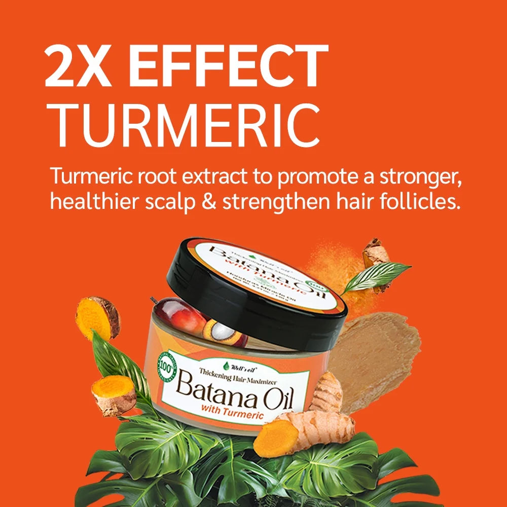 Batana Oil with Turmeric Extract – 100% Natural & Unrefined | Dr. Sebi Approved | Sourced from Honduras (4.23 Oz. / 119 G)