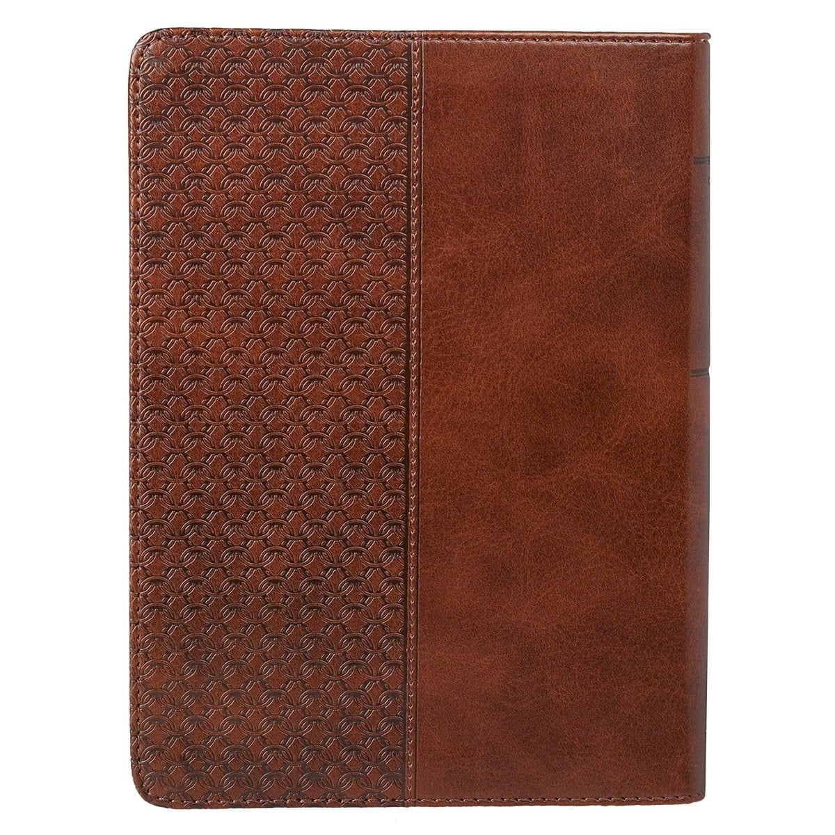 Classic Handy-Sized Journal Be Strong and Courageous Joshua 1:9 Bible Verse Inspirational Scripture Notebook W/Ribbon, Faux Leather Flexcover 240 Ruled Pages, 5.7" X 7", Brown