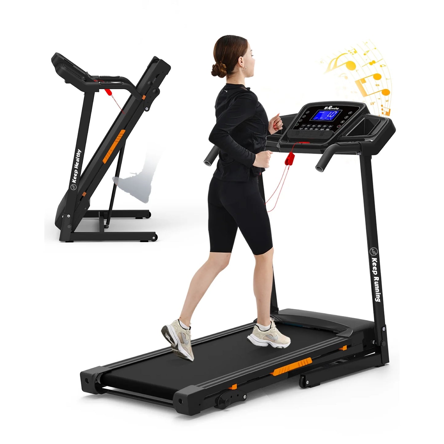 Folding Treadmill with Incline, 3.5HP Home Gym Fitness Workout Jogging Walking 330 LBS Capacity