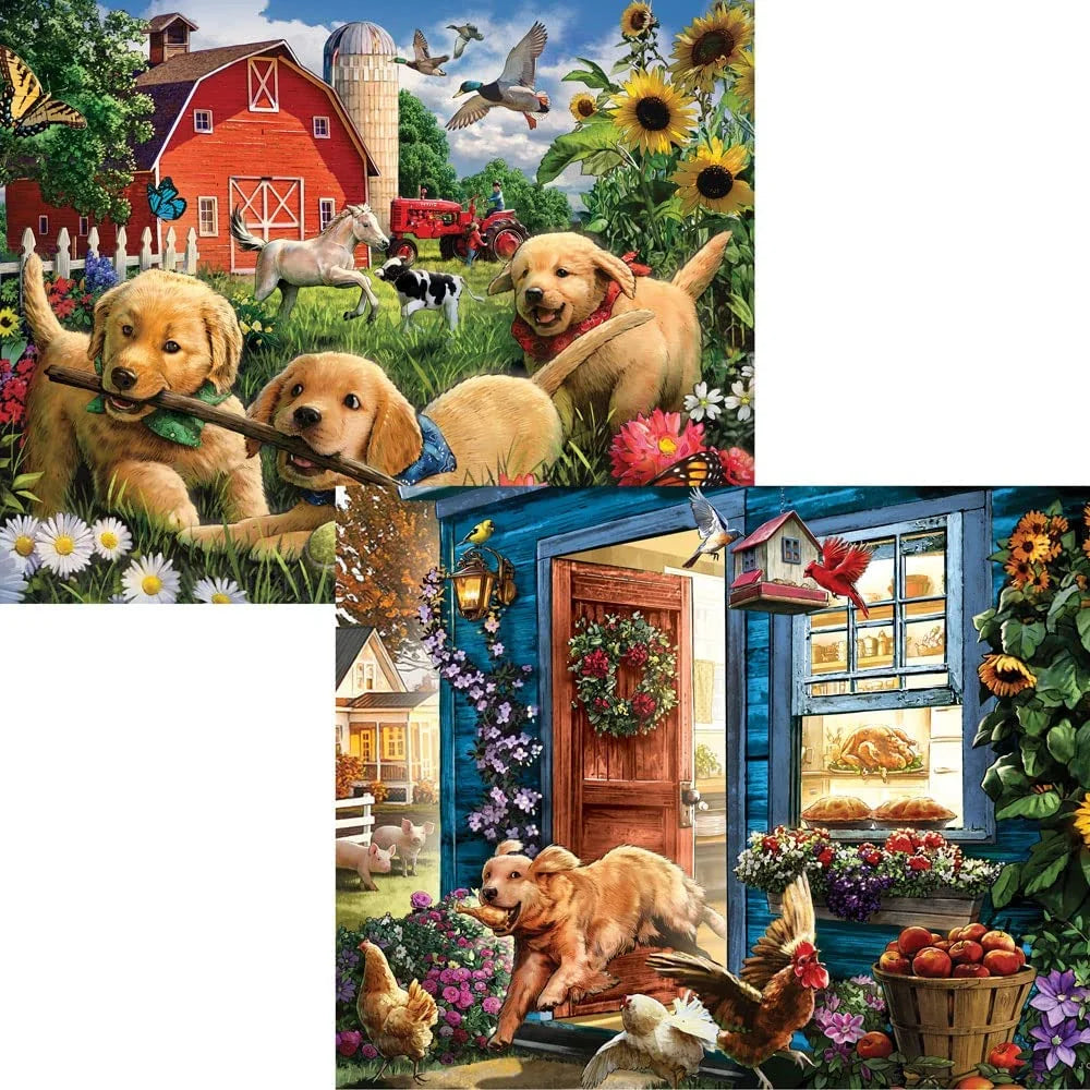 Jigsaw Puzzles Country Living 500 Piece by Larry Jones 4-In-1 Multi-Pack 16 X 20 Inch